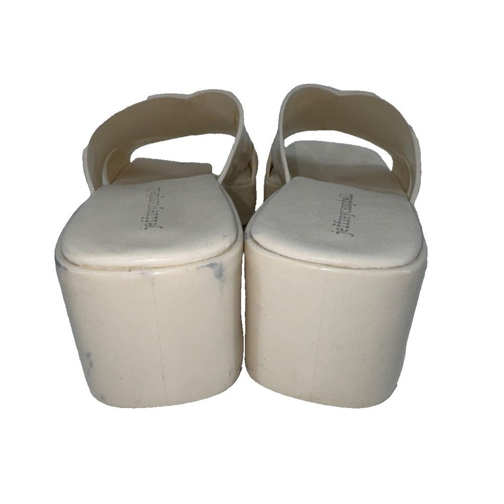 Jeffrey Campbell Bubblegum White Patent Platform Mules Y2K 90s Chunky Heels W 9 - Picture 6 of 13
